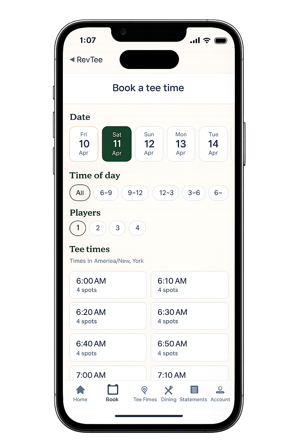 RevTee member mobile app
